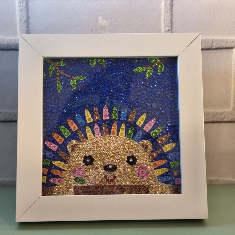 Hand Crafted Rhinestone Rainbow Porcupine Shelf Decor
